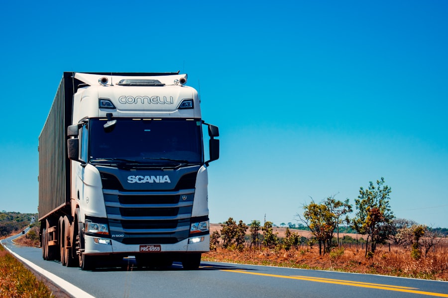 Box trucks moving freight for FreightSync TMS operations